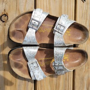 PAPILLIO Sydney Prima Flower EU37  US 6 Narrow Sandals Slides Shoes Bling